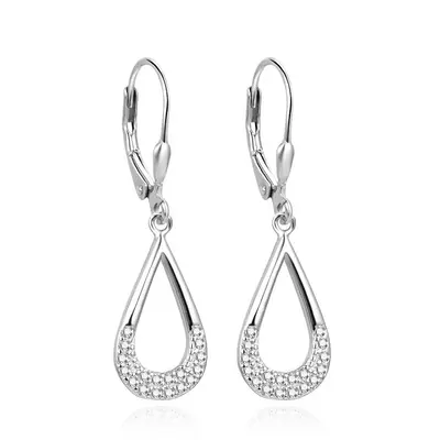 Agato Fascinating silver earrings with zirconia AGUC3523