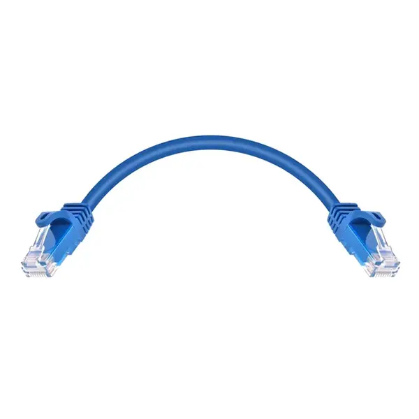 9789 Monoprice Cat6 Ethernet Patch Cable FLEXboot Snagless RJ45 Stranded 550MHz UTP Pure Bare Copper 24AWG 0.5ft Blue