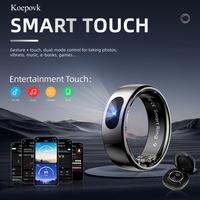 Koepovk- Smart Ring - 24/7 health monitoring (heart rate, sleep and temperature) - Touch functions: music control, short vide...