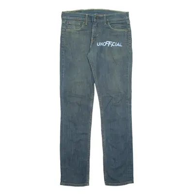 LEVI'S 511 Jeans Unofficial Customised Blue Denim Skinny Straight Mens W29 L32