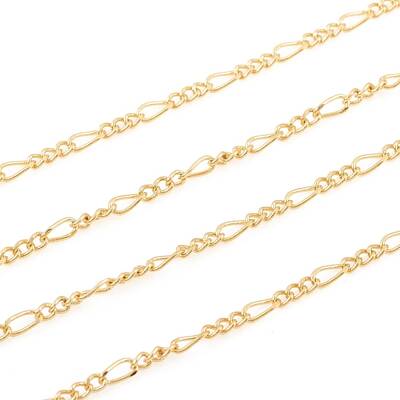3.28 Feet Brass Figaro Chain