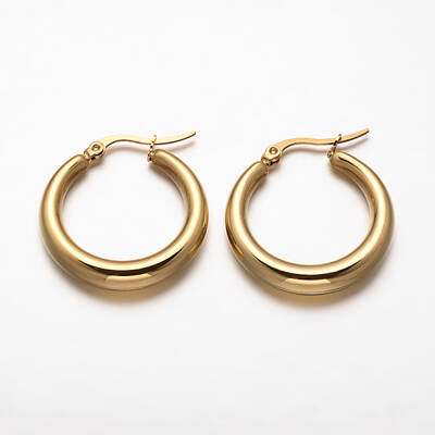 Ring 304 Stainless Steel Hoop Earrings