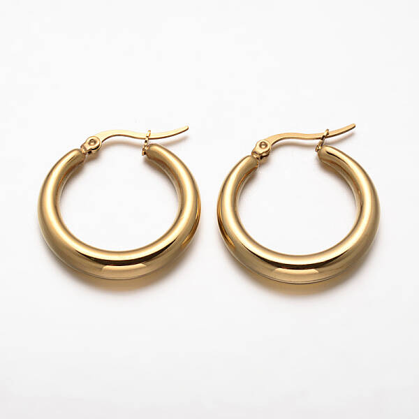 Ring 304 Stainless Steel Hoop Earrings