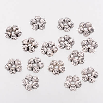 Heart Tibetan Style Charms Tibetan Silver Spacers Beads