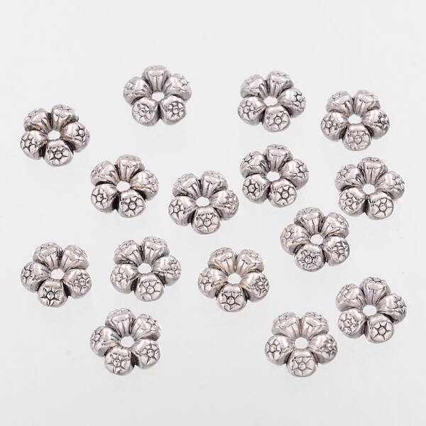Heart Tibetan Style Charms Tibetan Silver Spacers Beads