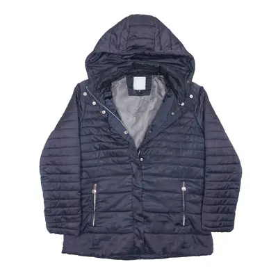 ENRICO COVERI Parka Puffer Coat Blue Womens XL