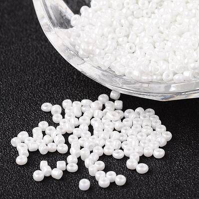 DIY Craft Beads 12/0 Opaque Colors Lustered Round Glass Seed Beads
