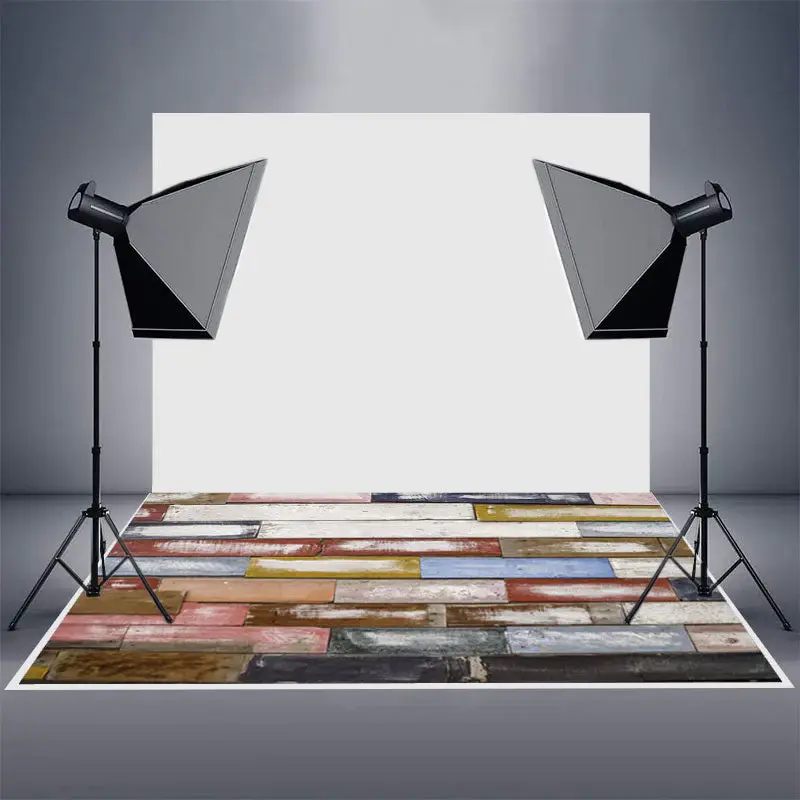 Colorful Board White Paint Wood Rubber Floor Mat - Aperturee
