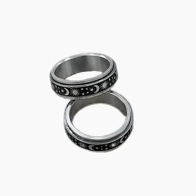 Stainless Steel Rotating Fidget Band Ring