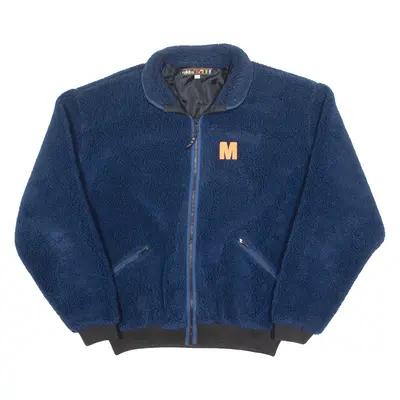RUKKA Mens Fleece Jacket Blue 90s M