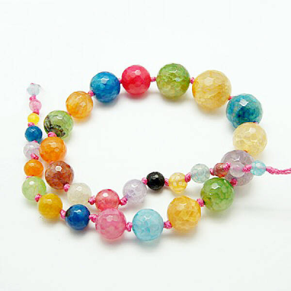 Natural Crackle Agate Graduated Beads Strands