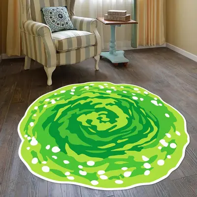 Cartoon Vortex Pattern Round Rug, 1 Count Non-slip Creative Soft Floor Mat, Home Decor Carpet for Home Living Room Bedroom