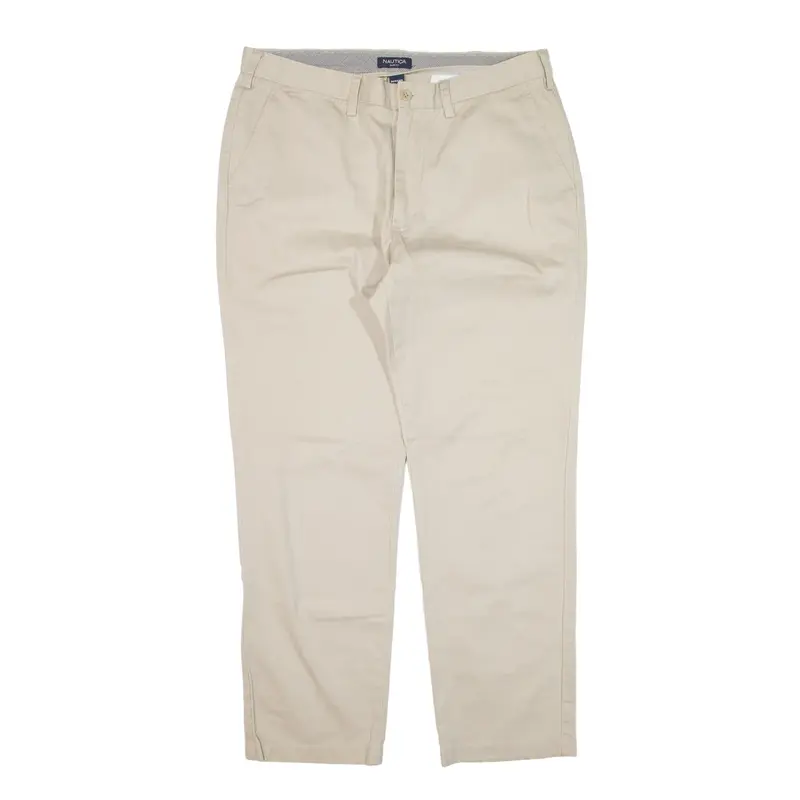 NAUTICA Chino Trousers Beige Regular Tapered Mens W36 L32