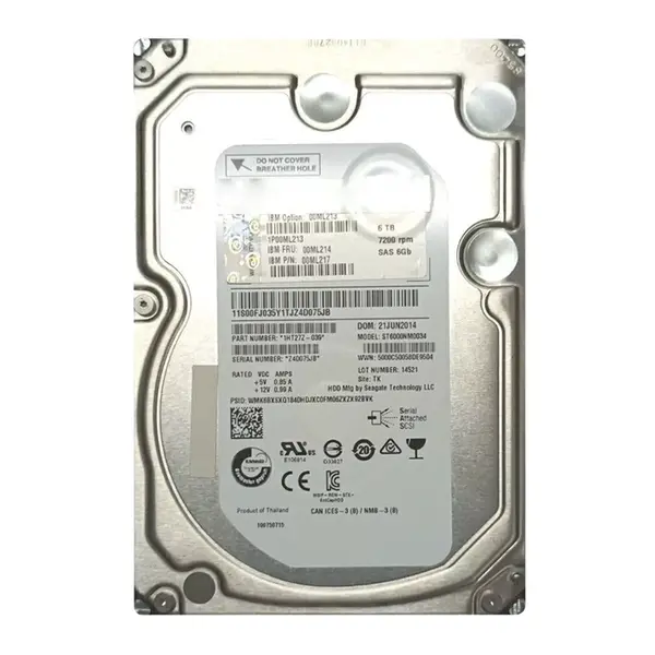 00ML214 IBM 6TB 6Gb/s SAS 7200 3.5-Inch Hard Drive