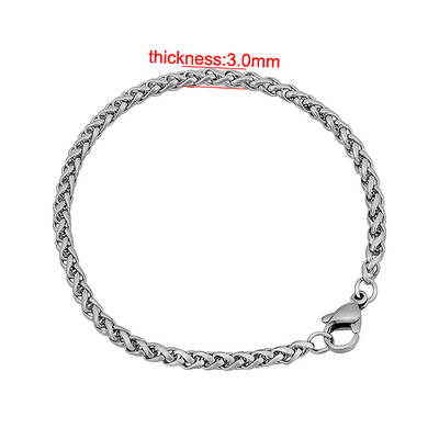 Tarnish Resistant 304 Stainless Steel Wheat Chain Bracelets