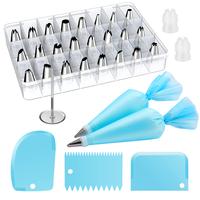 Kootek 32-Piece Piping Bags and Tips Set with 24 Icing Piping Tips, 2 Reusable Pastry Bags 12 Inch, Reusable Piping Icing Bag...