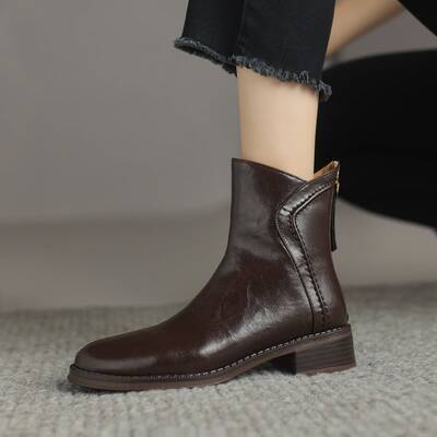 CHIKO Summer Round Toe Block Heels Ankle Boots