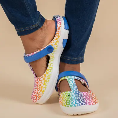 Multicolored Mary Jane Clogs - Garden of Paws - 9