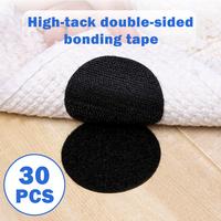 30 Counts Bigger Round Size Self Adhesive Hook Loop Tape, Super Sticky Mounting Dots Use for Home or Office, Black