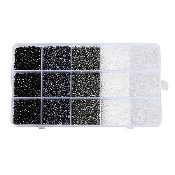 DIY 15 Grids ABS Plastic & Glass Seed Beads Jewelry Making Finding Beads Kits