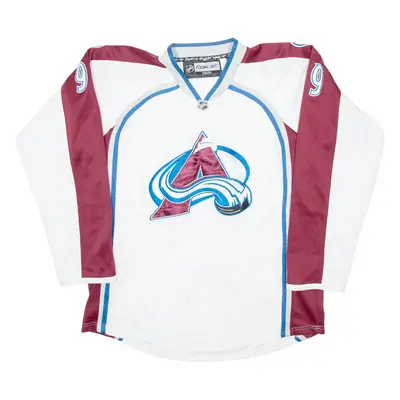 CCM Colorado Avalanche Ice Hockey Mens Jersey White Long Sleeve USA V-Neck XL