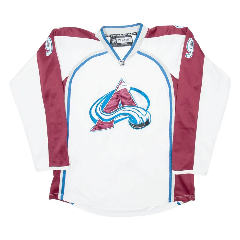 CCM Colorado Avalanche Ice Hockey Mens Jersey White Long Sleeve USA V-Neck XL