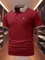 Men's Regular Fit Rabbit Print Polo Shirt, Casual Short Sleeve Collared Top for Summer, Fashion Men's Clothes for Daily Wear,...