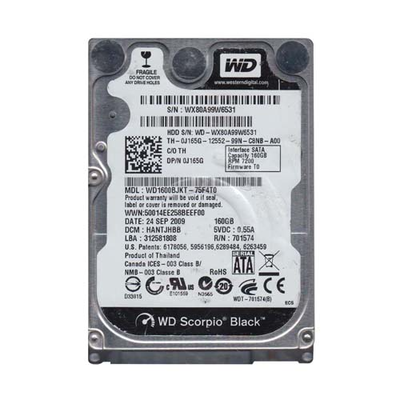 J165G Dell 160GB 7200RPM SATA 3Gb/s 16MB Cache 2.5-Inch Hard Drive