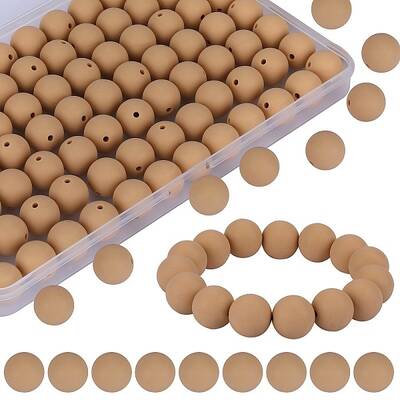 80Pcs Round Silicone Focal Beads
