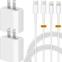 Nyzfexk 4Pcs 20W Fast Charger with 6FT/10FT USBC to Lightning Cable for iPhone 14/14 Plus/14 Pro Max, 13/12/11/Mini/XS/X/iPad...