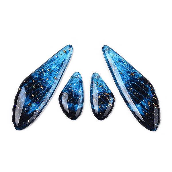 Transparent Resin Wing Earrings Pendants