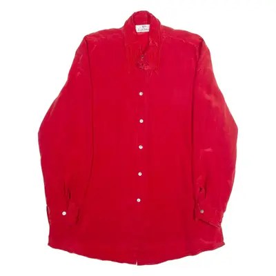 VALENTINE Womens Shirt Red Collared Long Sleeve XL