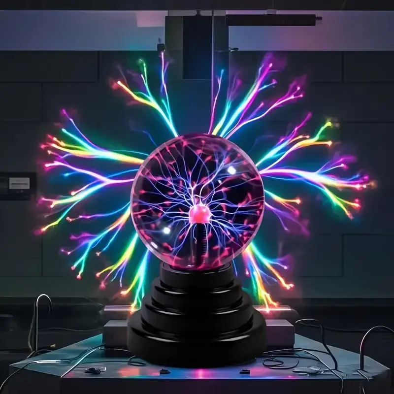 USB Powered Lightning Ball Night Light, Battery Operated Touch Sensitive Plasma Ball Light without Battery, Decorative Novel...