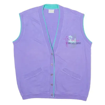 MASER West Coast Star Class Courses Golf Womens Vest Purple 90s Sleeveless UK 12