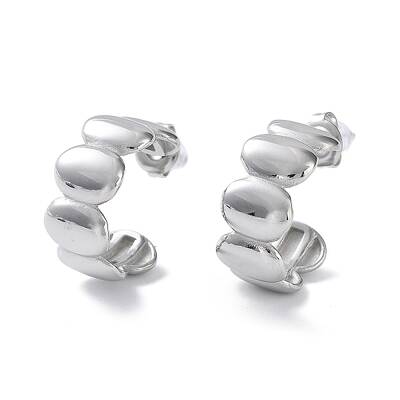 Non-Tarnish 304 Stainless Steel Oval Stud Earrings