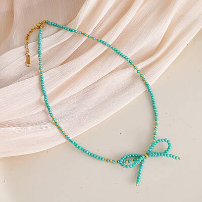 Feaceted Rondelle Glass Beaded Necklaces