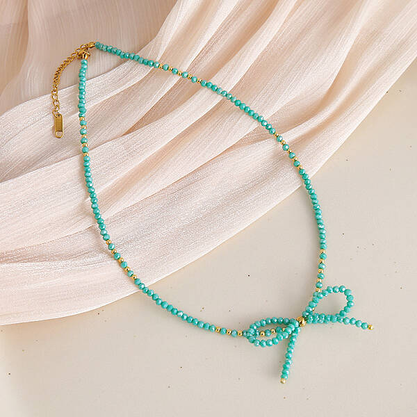 Feaceted Rondelle Glass Beaded Necklaces