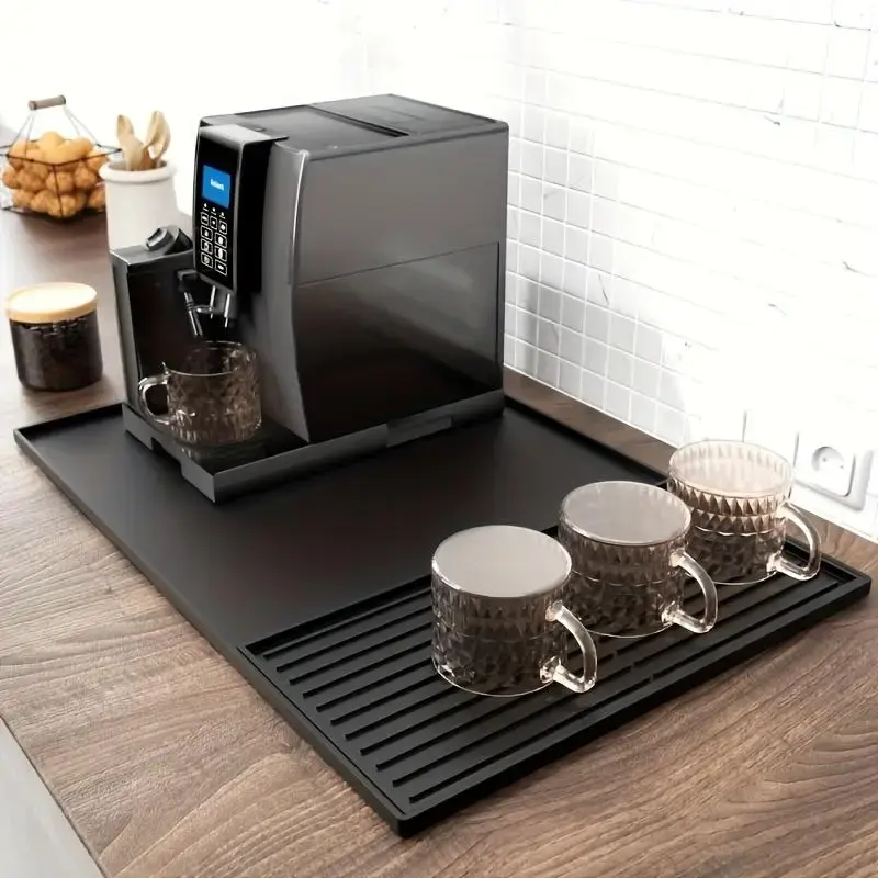 2 in 1 Silicone Coffee Bar Mat, 1 Count Countertop Protector for Espresso Machines & Dishwashers, Durable & Easy to Clean, Co...