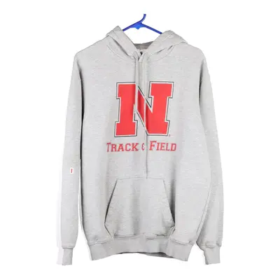 Track & Field Adidas Hoodie - Small Grey Cotton Blend