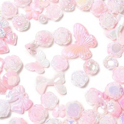 Rainbow Iridescent Plating Acrylic Beads