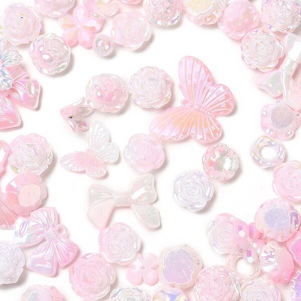 Rainbow Iridescent Plating Acrylic Beads