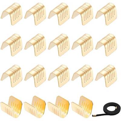 20Pcs Brass Folding Crimp Ends Caps