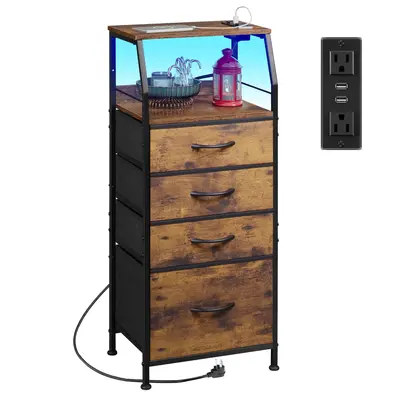 WLIVE 4-Drawer LED Nightstand | 37\