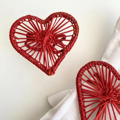 Heart Napkin Ring - Made of Iraca Palm - Sold by Set | Pack: Pack of 4