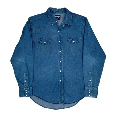 Wrangler Denim Shirt - XL Blue Cotton