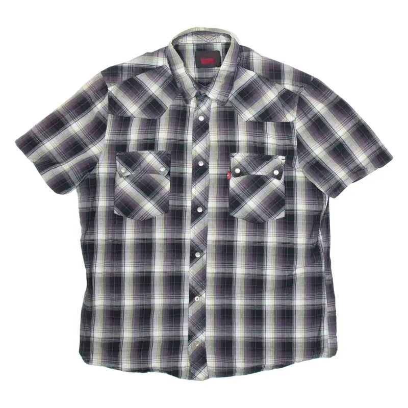LEVI'S Mens Shirt Black Check L