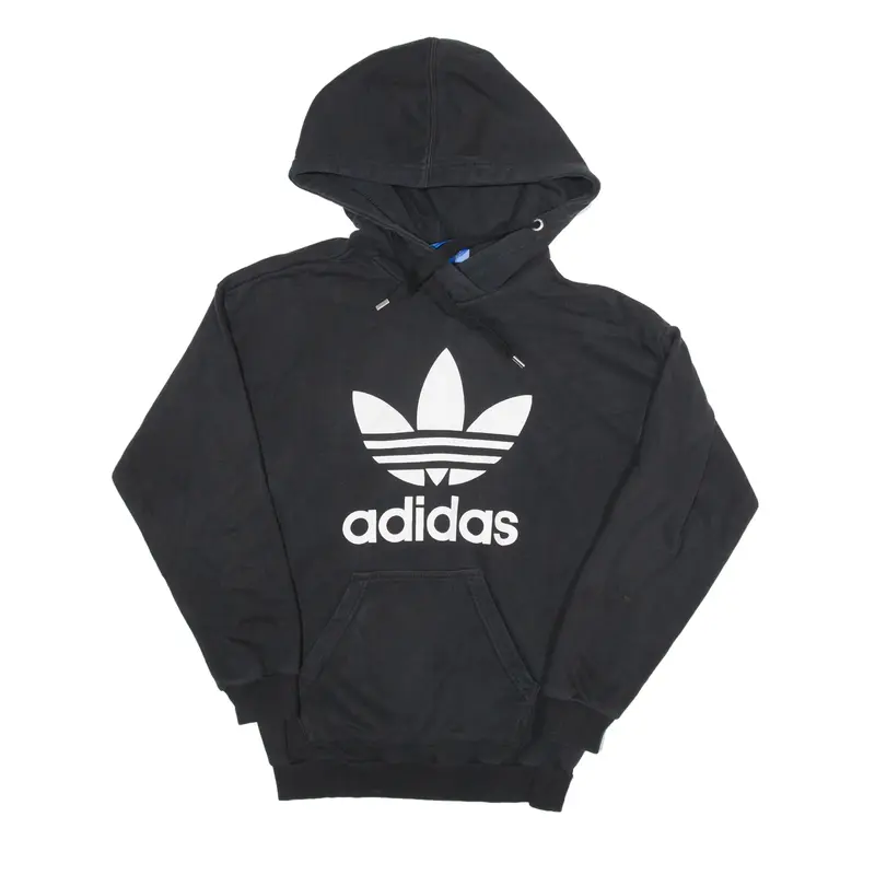 ADIDAS Hoodie Black Pullover Womens UK 6