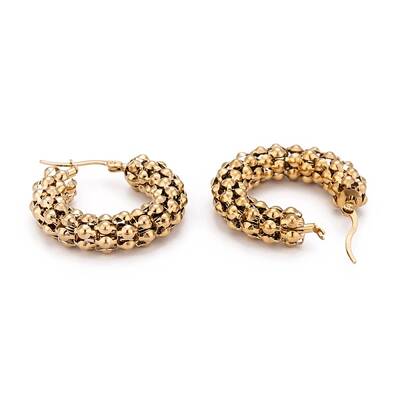 304 Stainless Steel Mesh Hoop Earrings