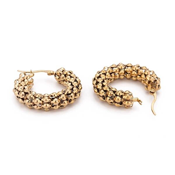 304 Stainless Steel Mesh Hoop Earrings