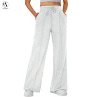 AUTOMET Women’s Wide Leg Sweatpants High Waisted Baggy Flared Pants Drawstring Athletic Joggers